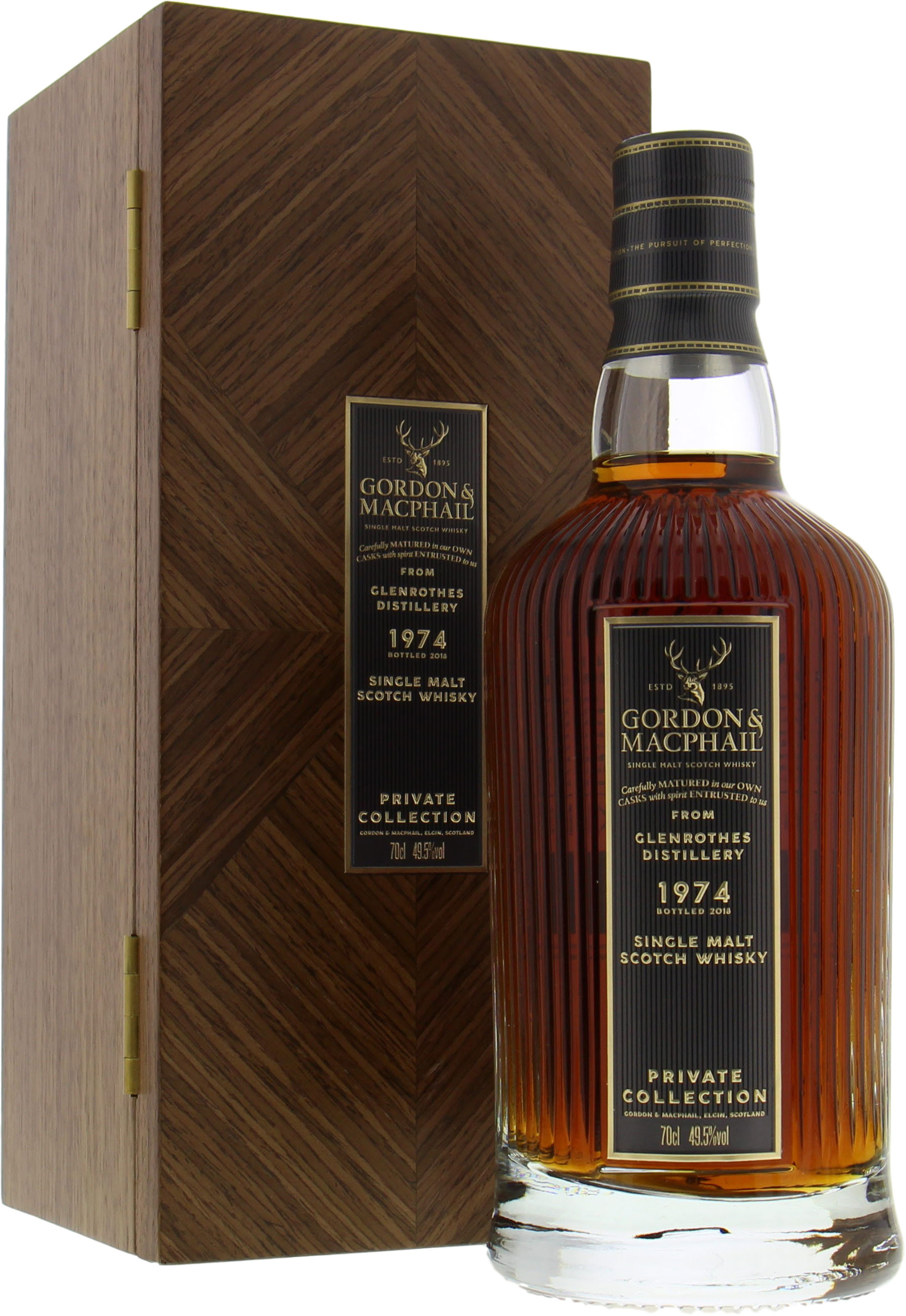 Glenrothes - 44 Years Old Gordon & MacPhail Private Collection Cask 18440 49.5% 1974 In Original Wooden Case