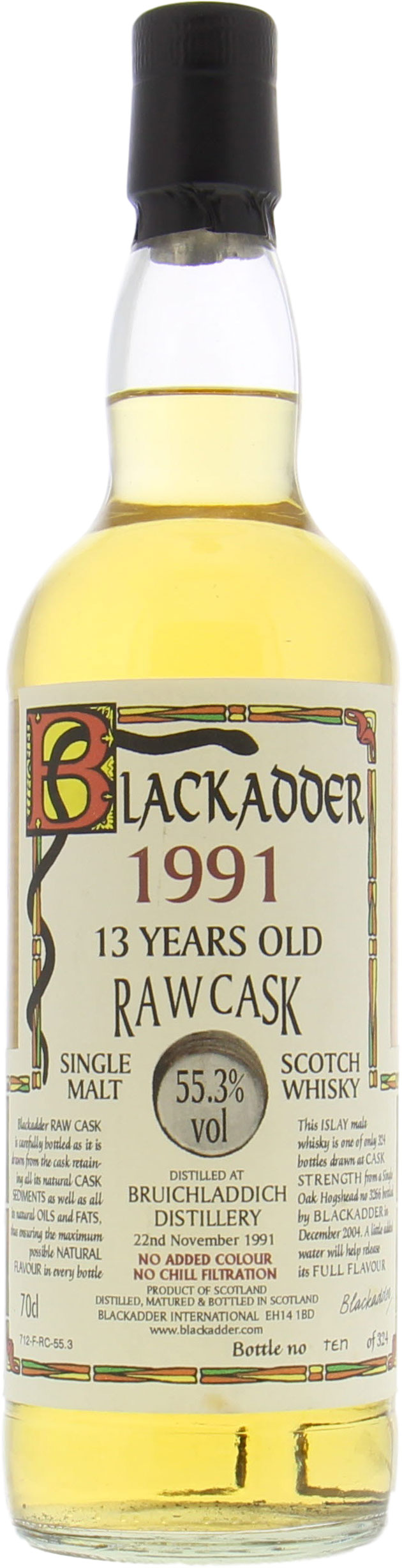 Bruichladdich - 13 Years Old Blackadder Raw Cask 3266 55.3% 1991 NO OC INCLUDED