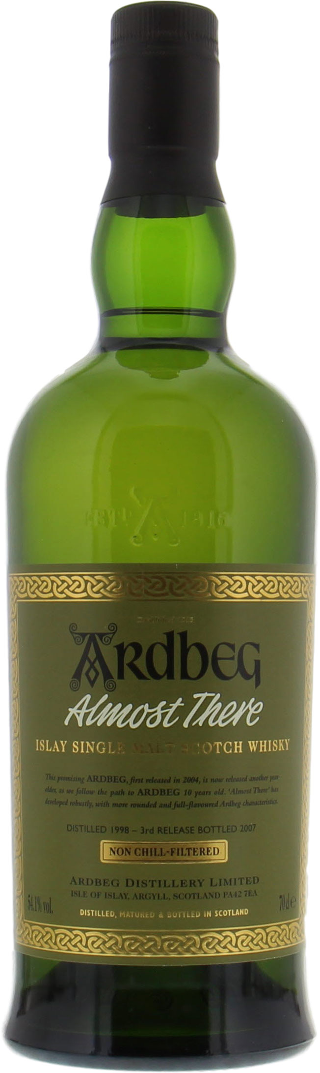 Ardbeg - Almost There 3rd Release 54.1% 1998 NO ORGINAL BOX INCLUDED!