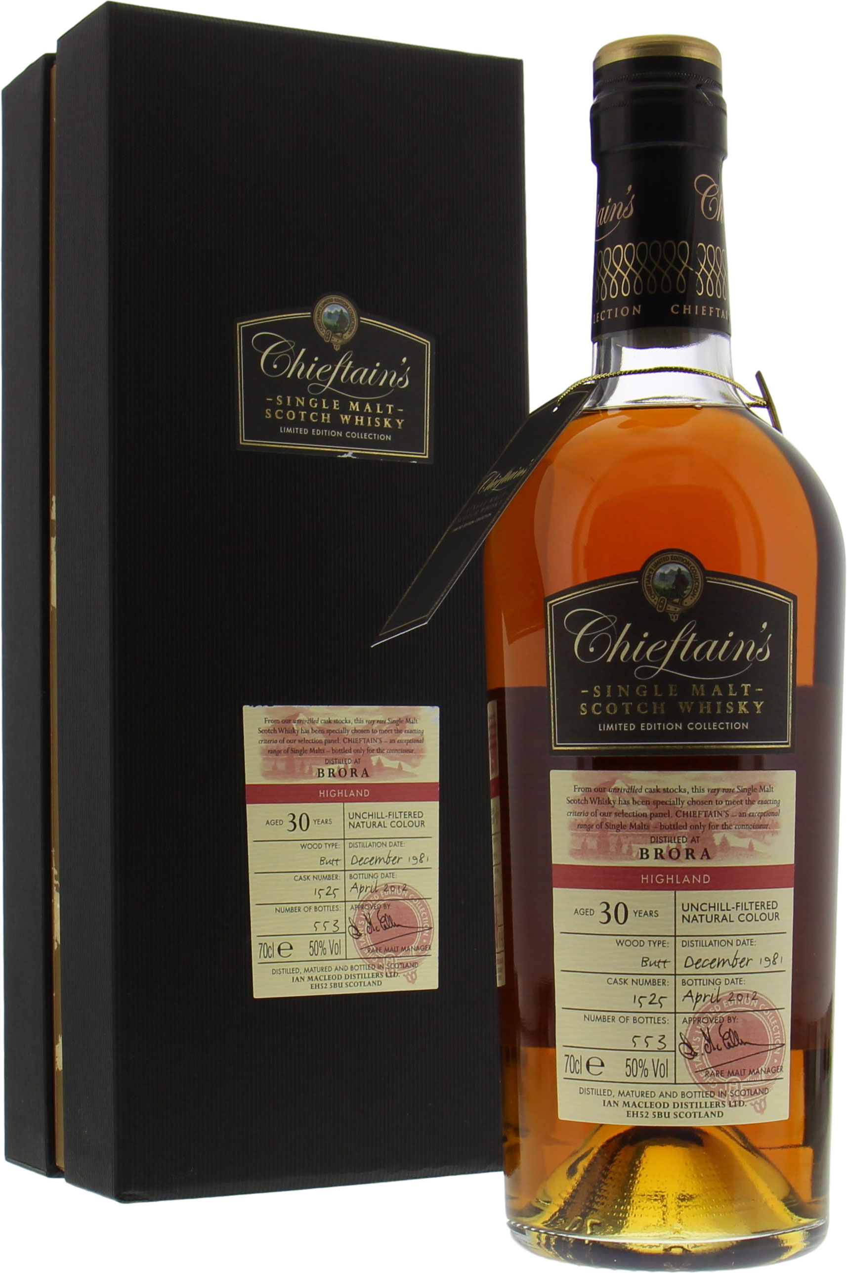 Brora - 30 Years Old Chieftains's Cask 1525 50% 1981 In Original Container 10001