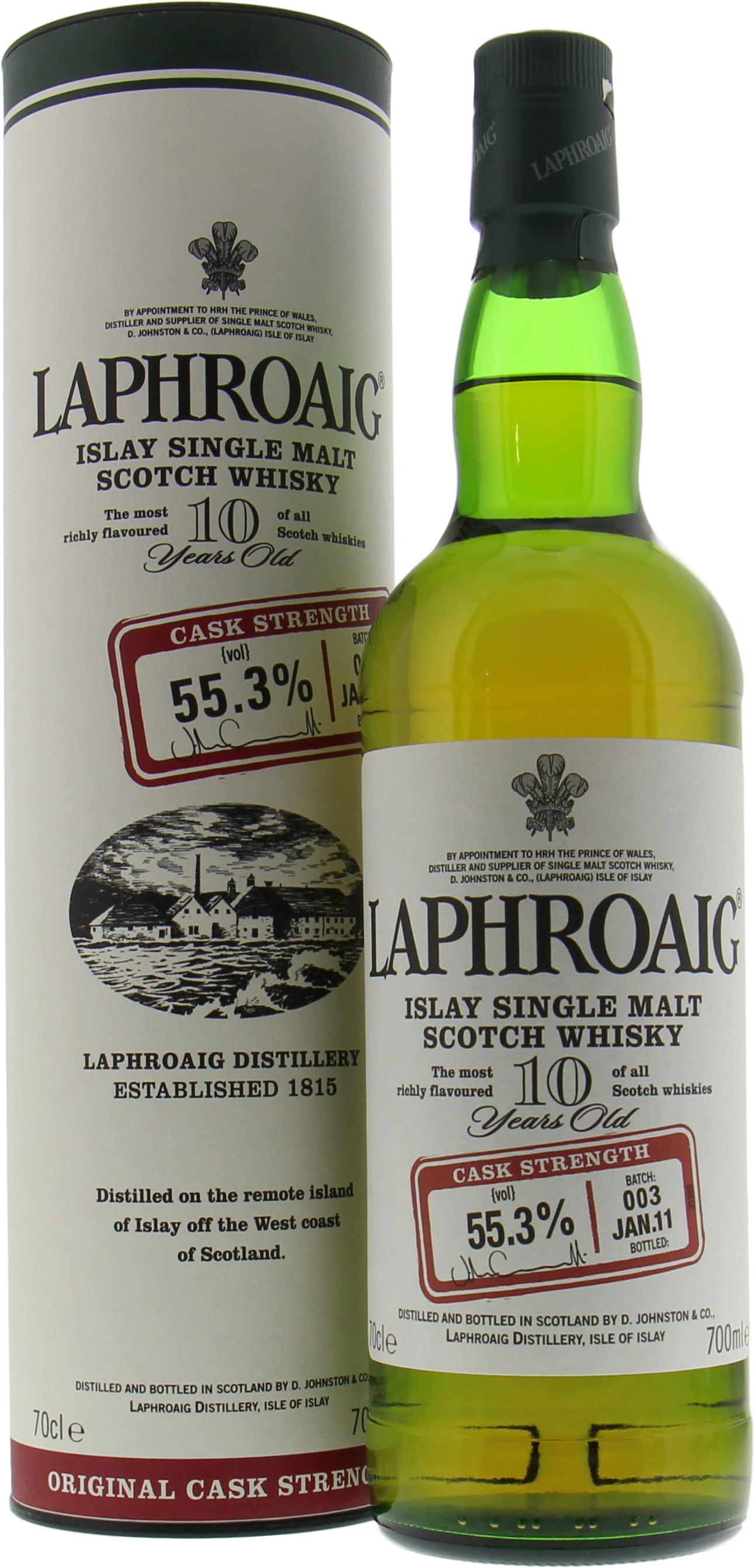 Laphroaig 10 yr. Cask Strength Scotch