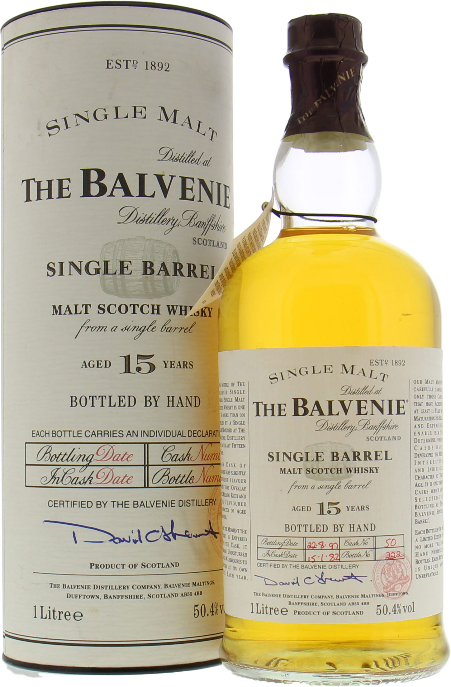 Balvenie - 15 Years Old Single Barrel Cask 50 50.4% 1981 In Original Container