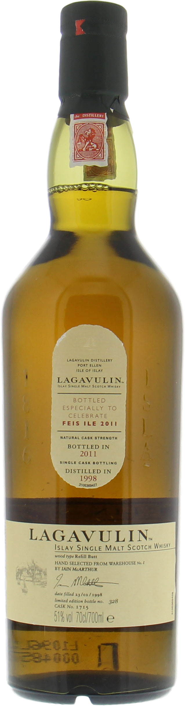 Lagavulin - Feis Ile 2011 13 Years Old  Cask 1715 51% 1998 Nederlands 10002