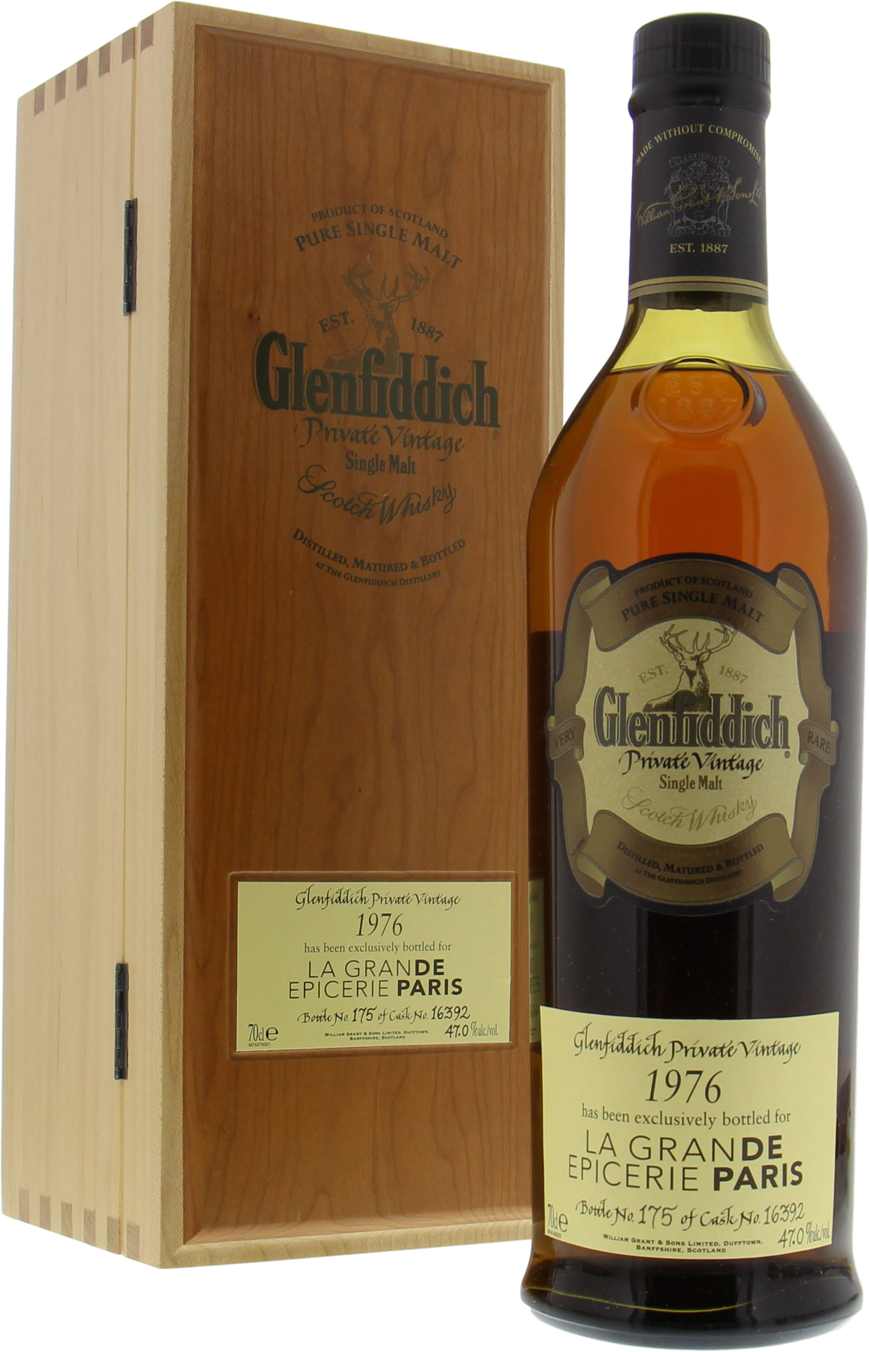 Glenfiddich - 1976 Cask 16392 La Grande Epicerie Paris 47% 1976 In Original Wooden Case 10002