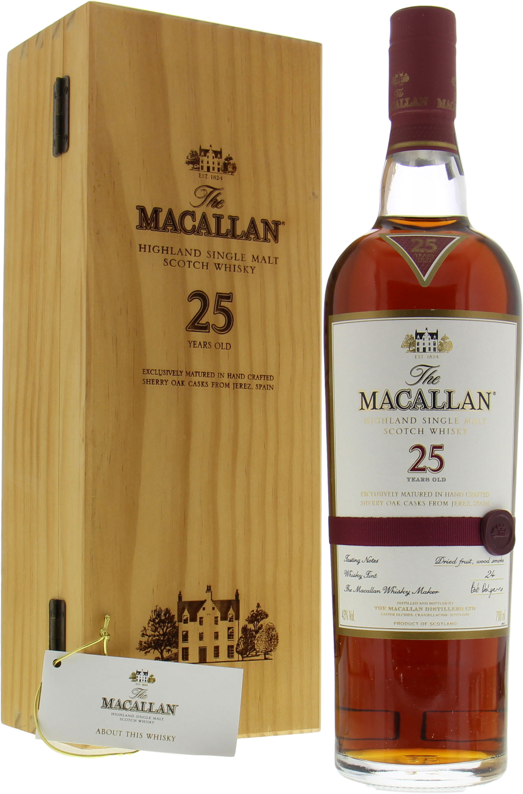 Macallan - 25 Years Old Sherry Oak New Label 43% NV 10002