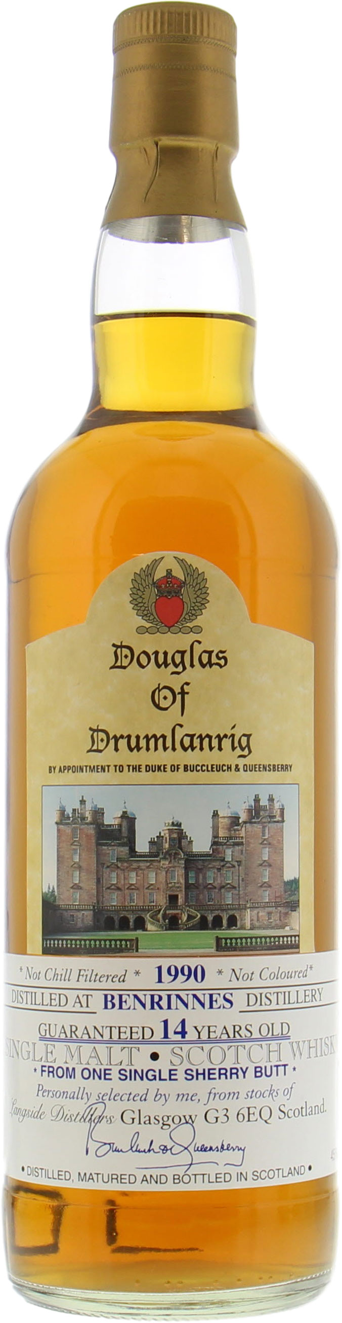 Benrinnes - 14 Years Old Douglas Of Drumlanrig 45% 1990 No Box Included!