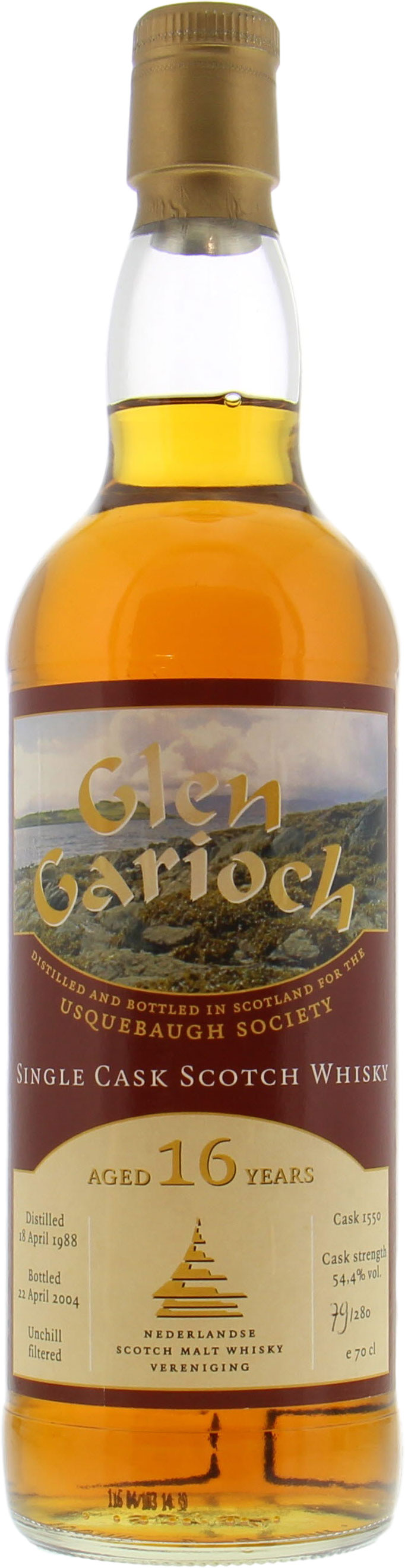 Glen Garioch - 16 Years Old Usquebaugh Society Cask 1550 54.4% 1990 No Original Container