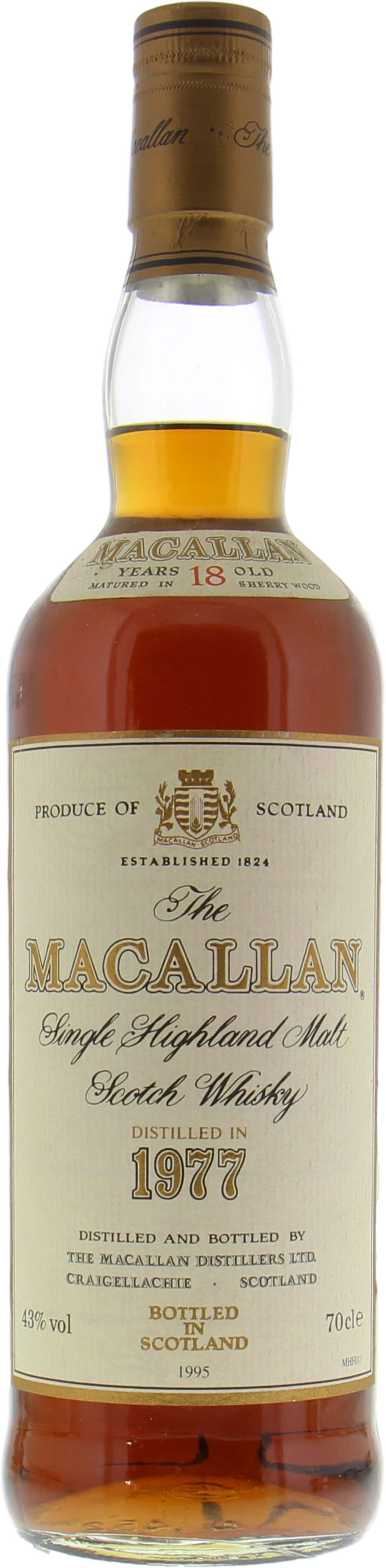 Macallan - 1977 Vintage 18 Years Old Sherry Cask 43% 1977 No Original Container
