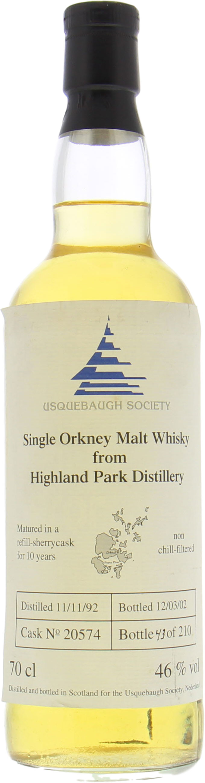 Highland Park - 10 Years Old Usquebaugh Society Cask 20574 46% 1992 Perfect