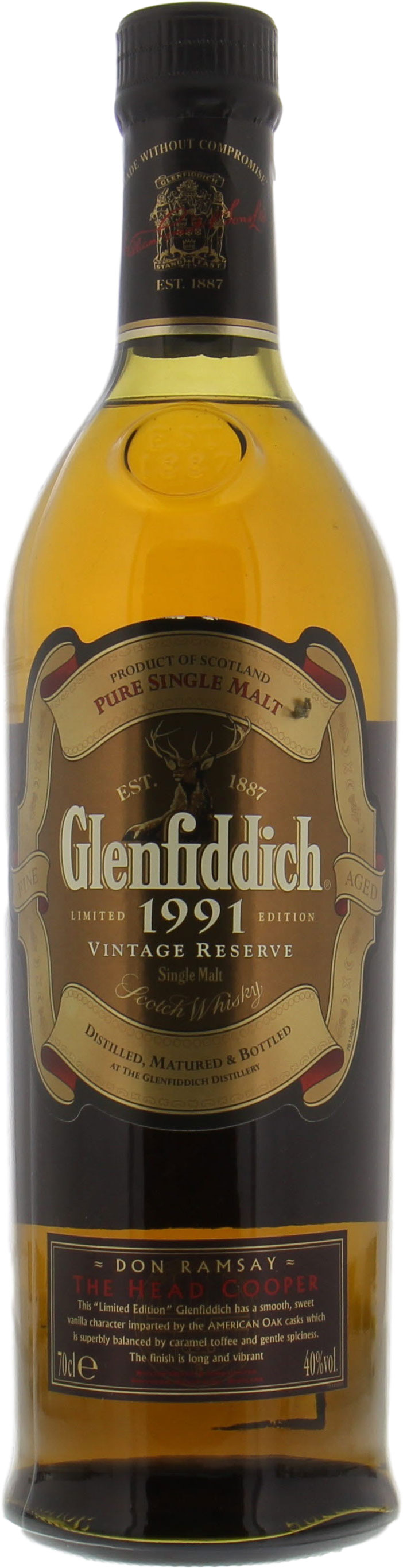 Glenfiddich - 1991 Don Ramsay 40% NV No Original Container Included!