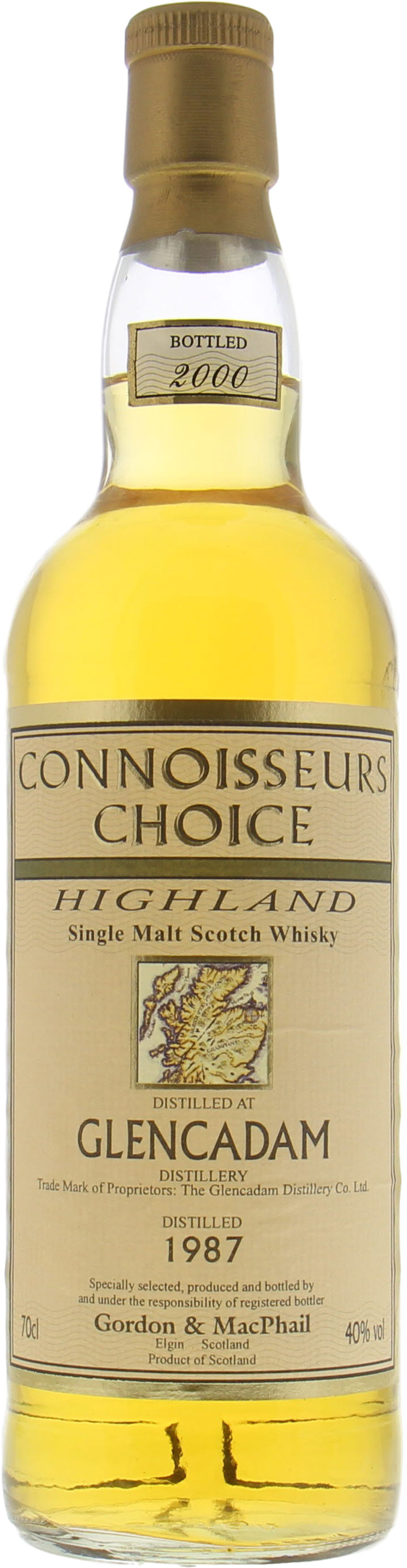 Glencadam - 1987 Connoisseurs Choice Old Map Label 40% 1987 No Original Container Included