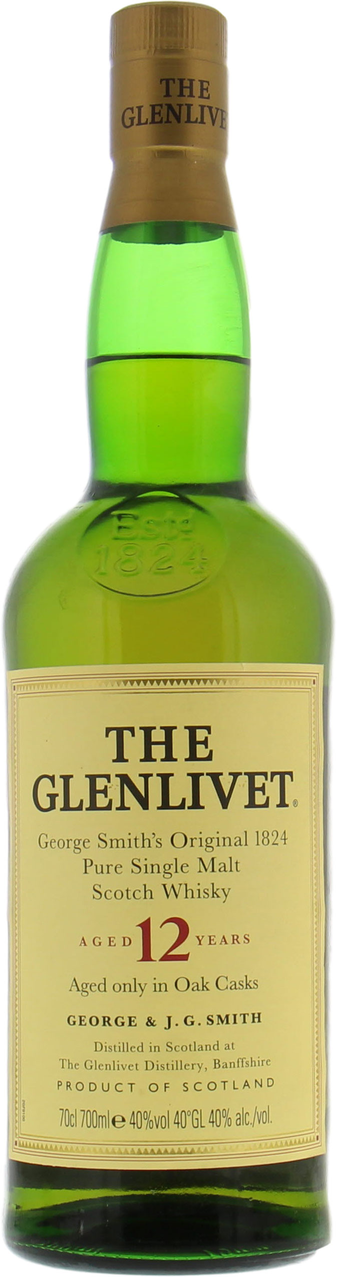 Glenlivet - 12 Years Old Pure Single Malt No Box 40% NV No Original Box Included