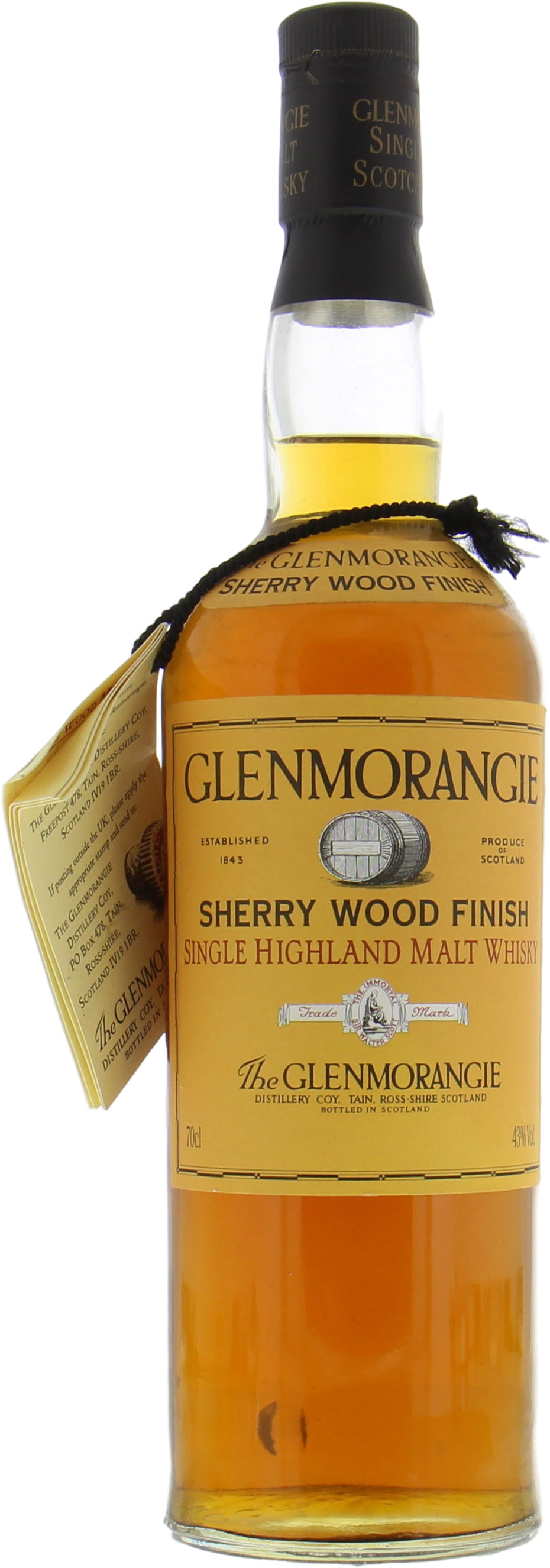 Glenmorangie - Sherry Wood Finish Old Plain (Orange) Label 43% nv No Original Container Included