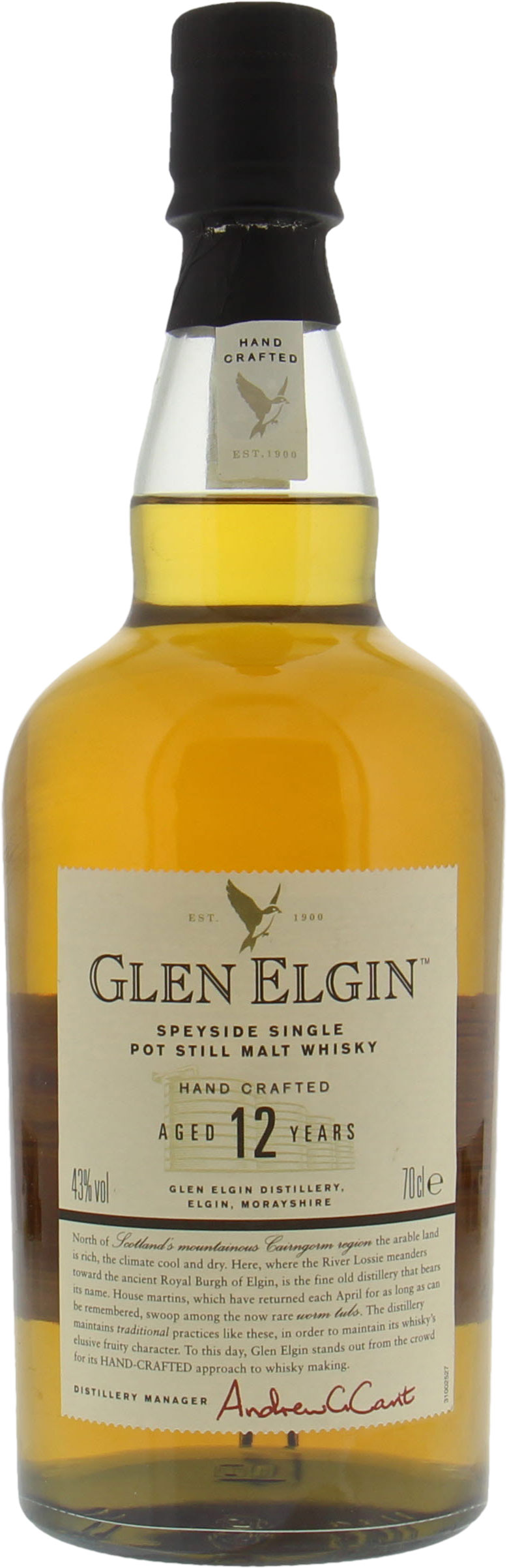 Glen Elgin - 12 Years Old 43% NV No Original Container Included