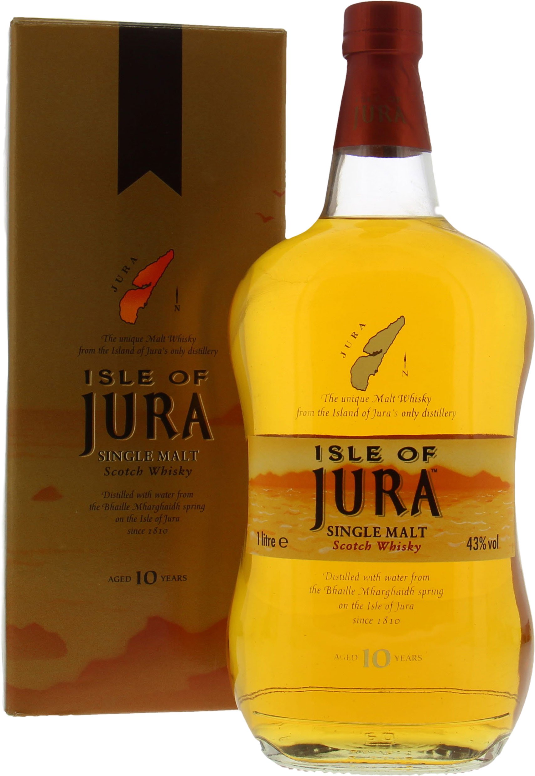 Jura - 10 Years Old Yellow Longitudinal Label 43% NV In original Box