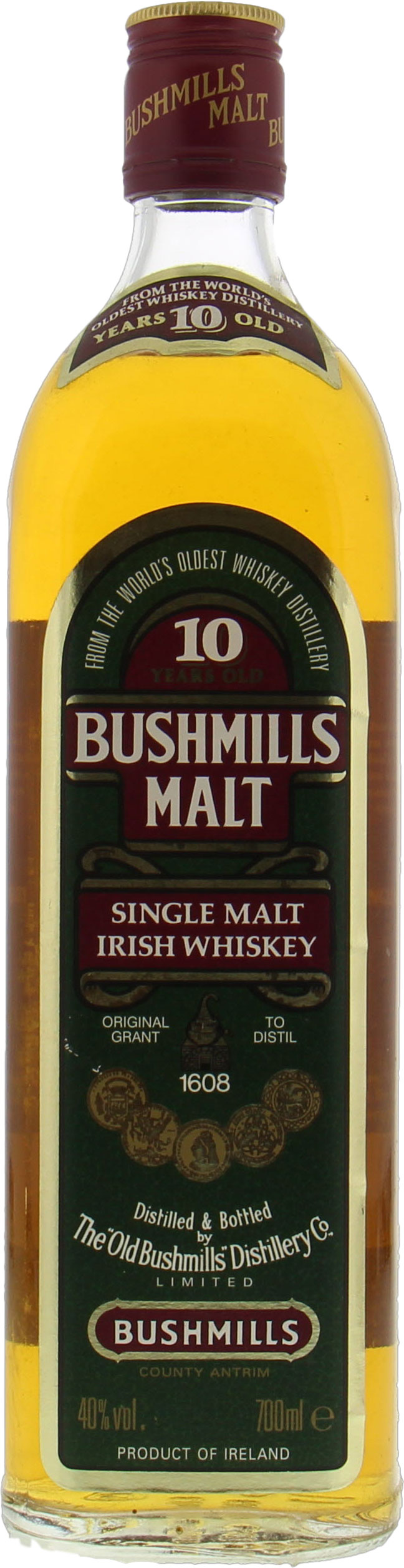 Bushmills - 10 Years Old Green & Red Label 40% NV Perfect