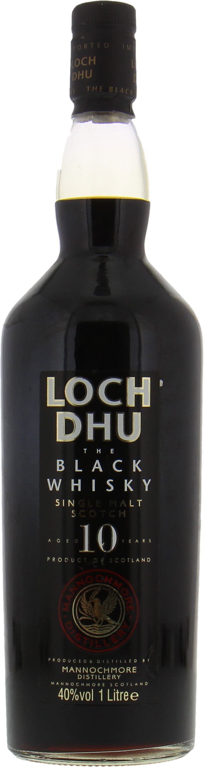 Mannochmore - Loch Dhu 10 Years Old Black Whisky 40% NV No Original Container Included!