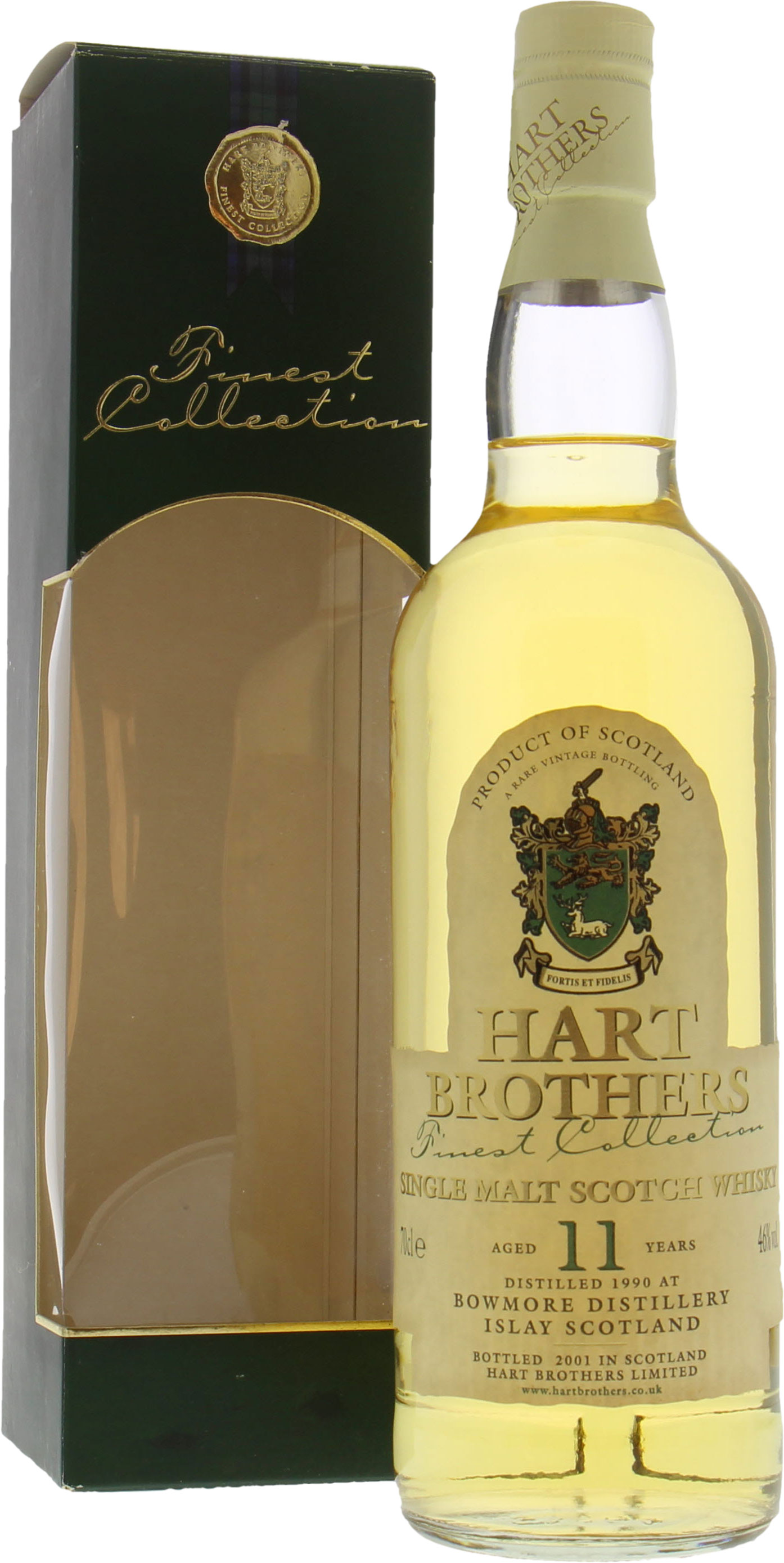 Bowmore - 11 Years Old Hart Brothers Finest Collection 46% 1990 In Original Box