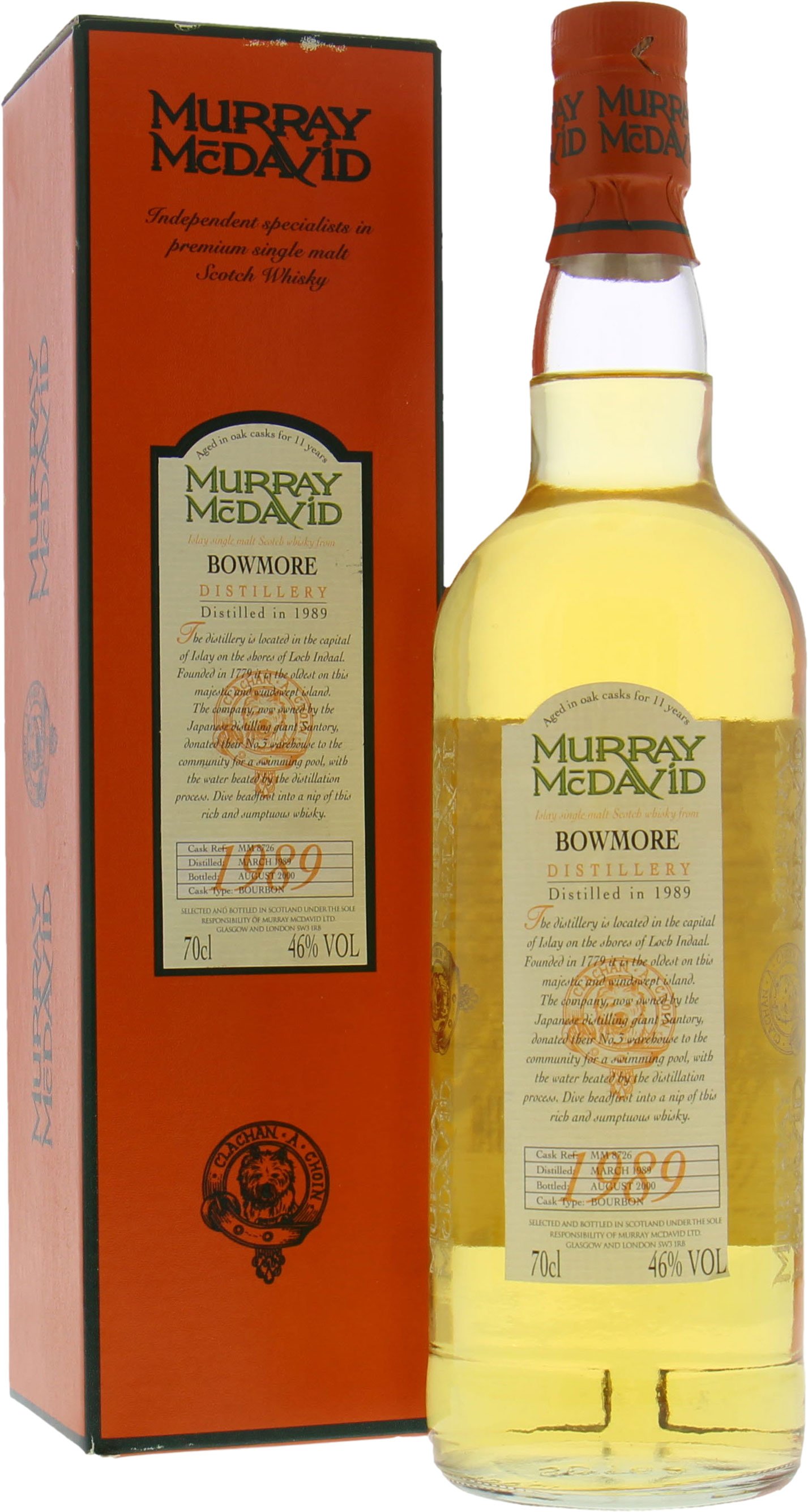 Bowmore - 11 Years Old Murray McDavid Cask MM 8726 46% 1989 In Original Box