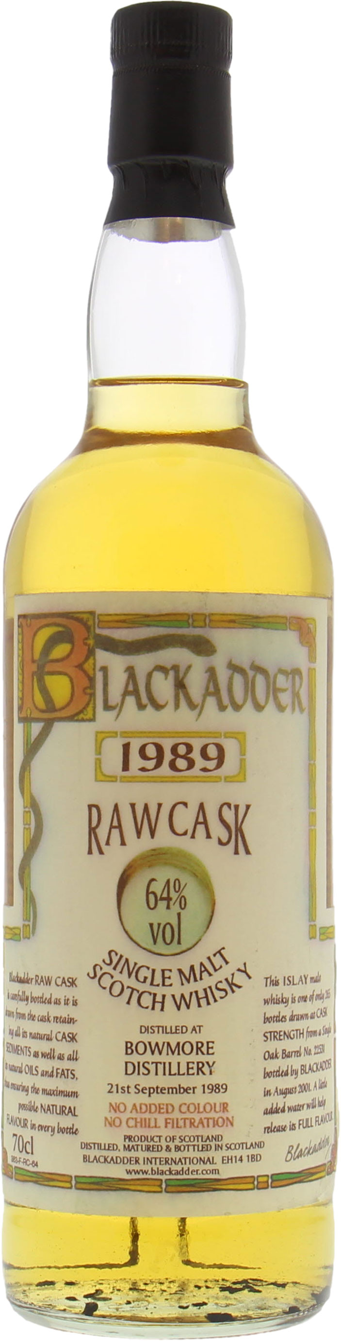 Bowmore - 11 years Old Blackadder Raw Cask 22531 64% 1989 No Original Box