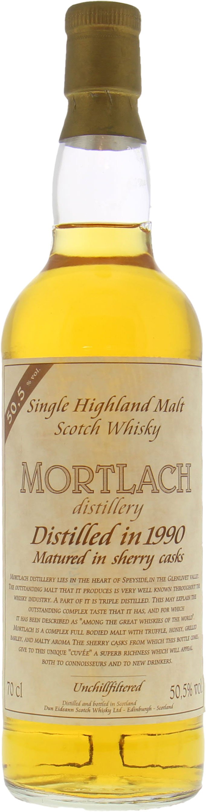 Mortlach - 1990 Dun Eideann Sherry Casks 50.5% 1990 No original Container included