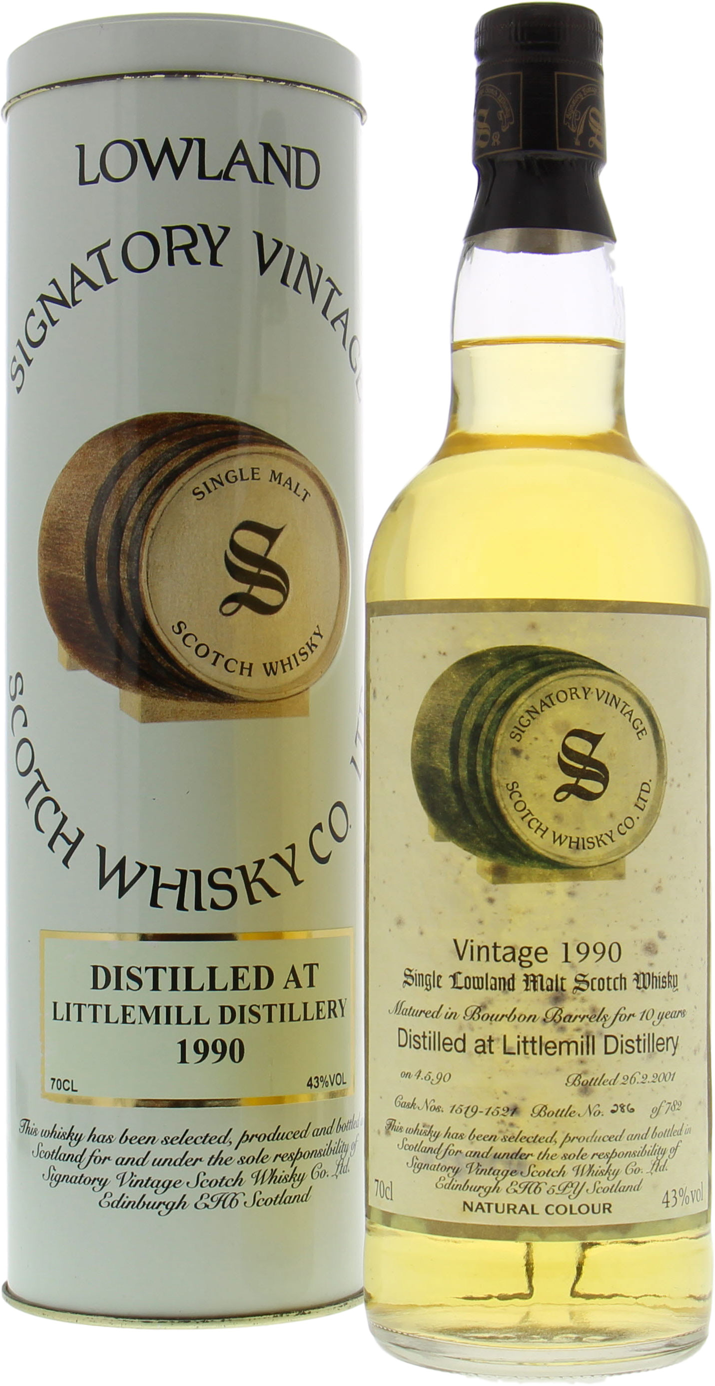 Littlemill - Signatory Vintage Collection Cask 1519-1521 43% 1990 In Original Container