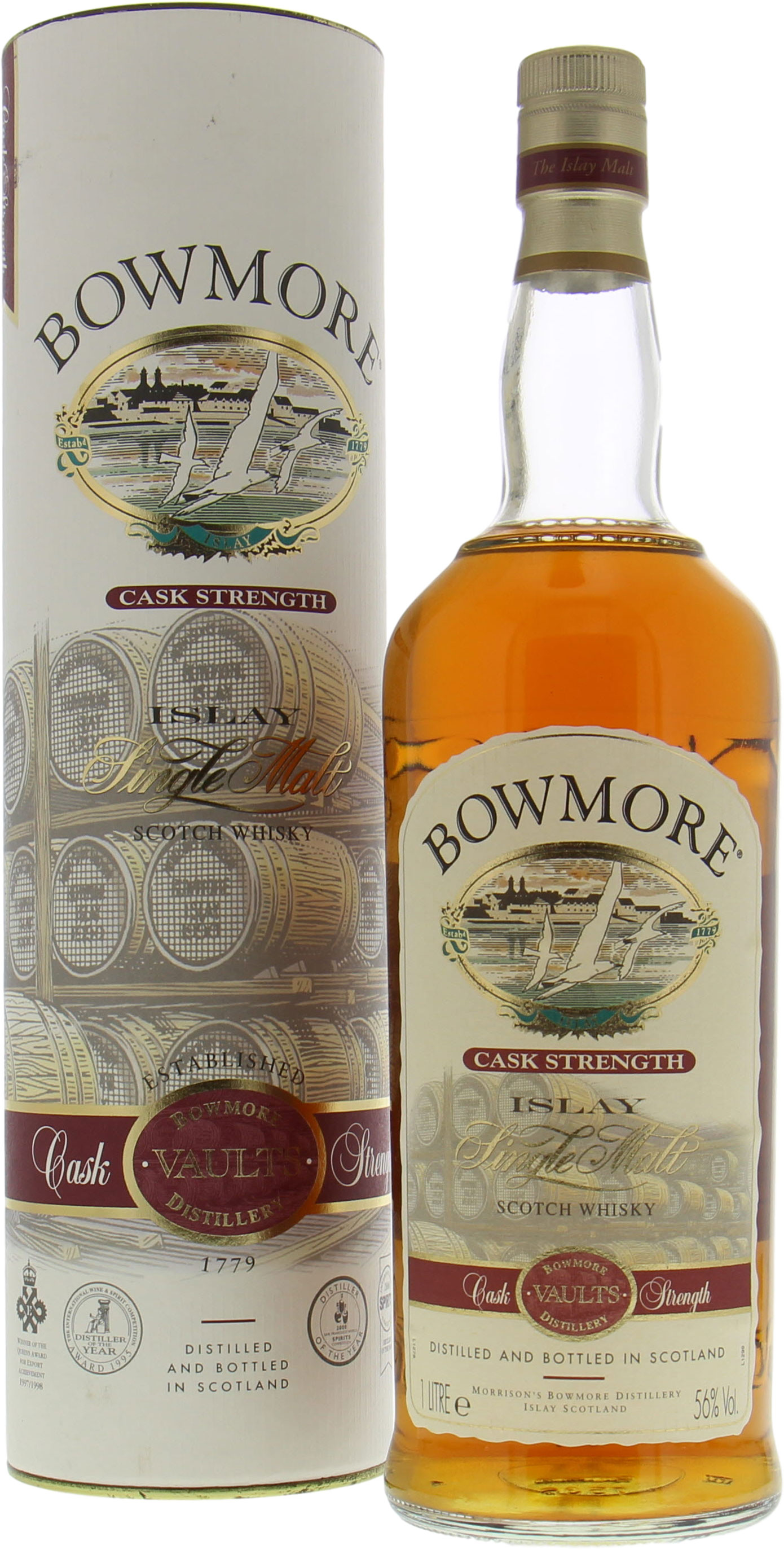 Bowmore - Cask Strength Old Vitage Label 56% NV In Original Container