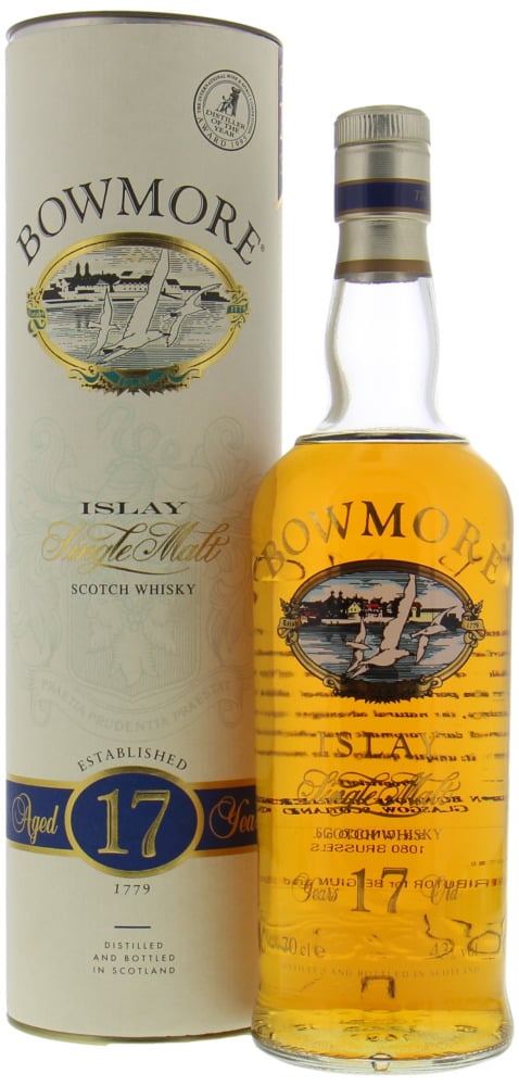 Bowmore - 17 Years Old Glass Printed Label Golden Cap 43% NV
