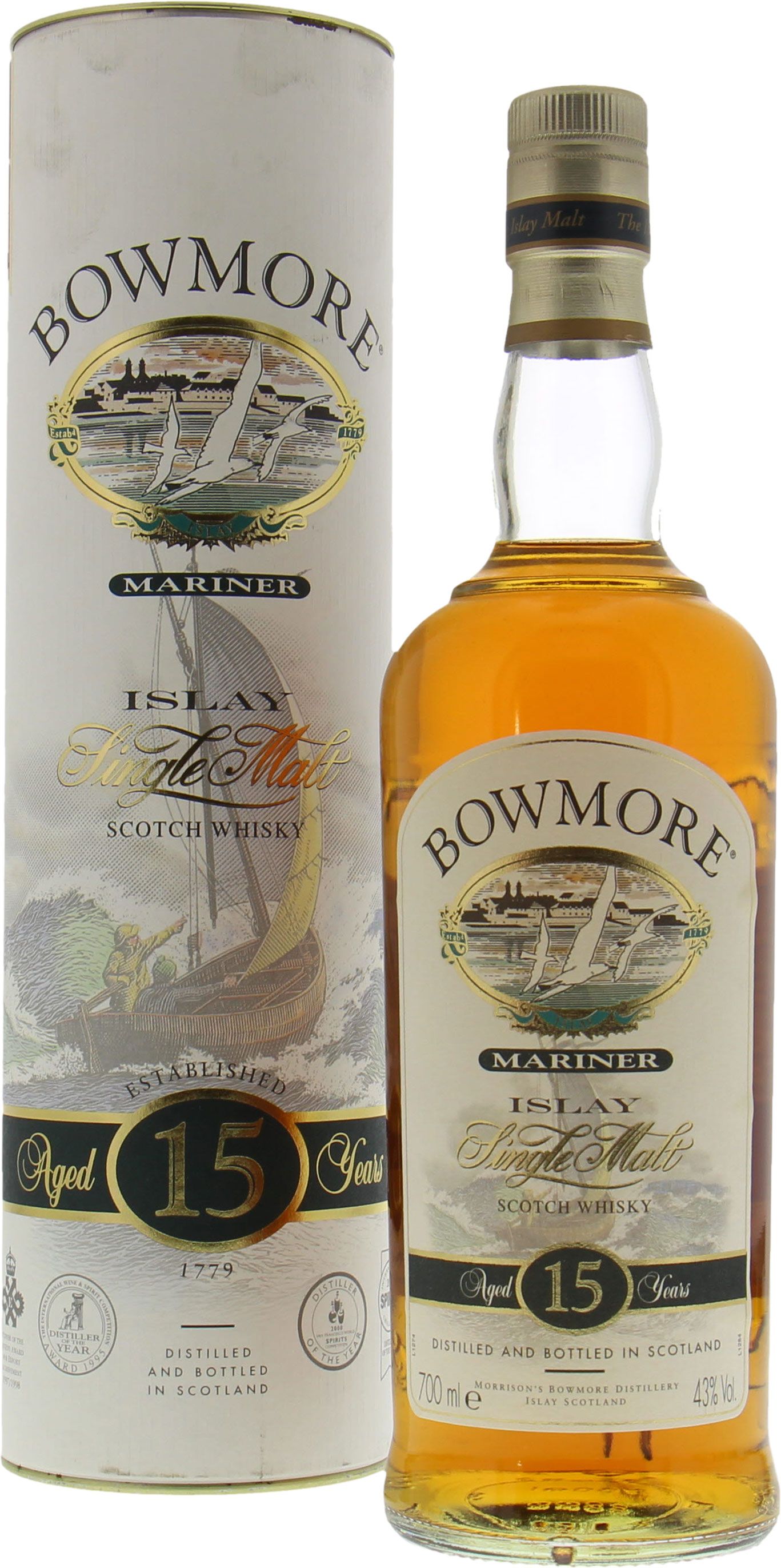 Bowmore - Mariner 15 Years Old With Container 43% NV In Original Container Included!