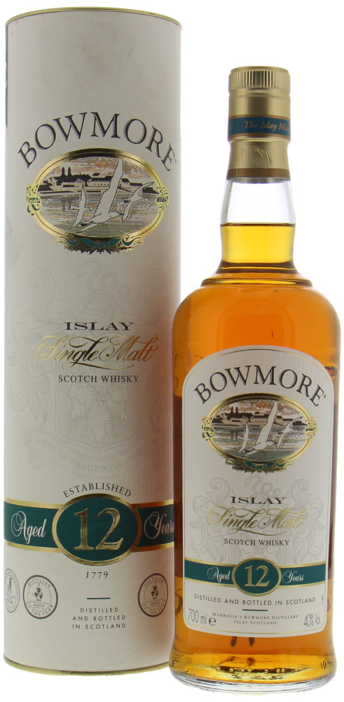 Bowmore - 12 Years Old Seagulls label, green stripe cap 40% NV In Original Container