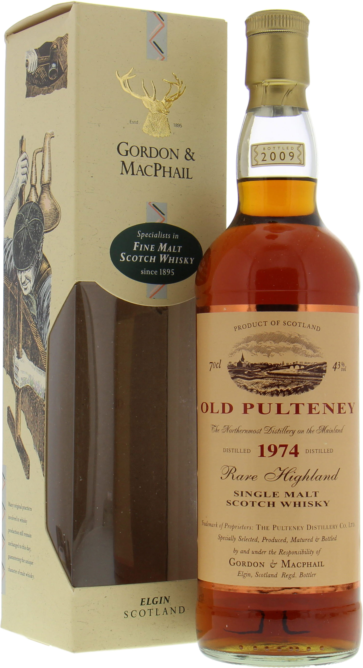 Old Pulteney - 1974 Gordon & MacPhail Rare Highland Single Malt 43% 1974 In Original container