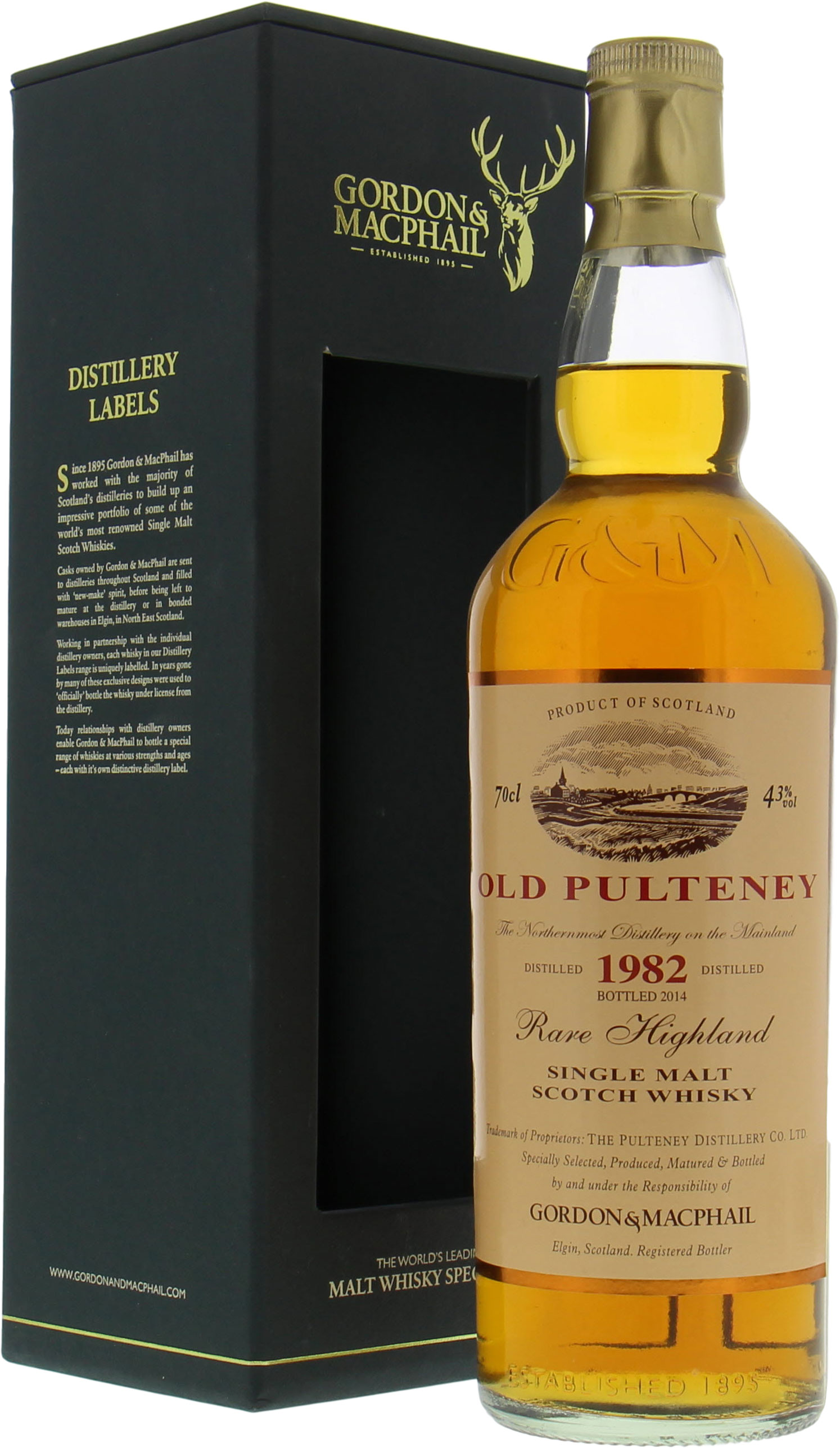 Old Pulteney - 1982 Gordon & MacPhail Rare Highland Single Malt 43% 1982 In Original container