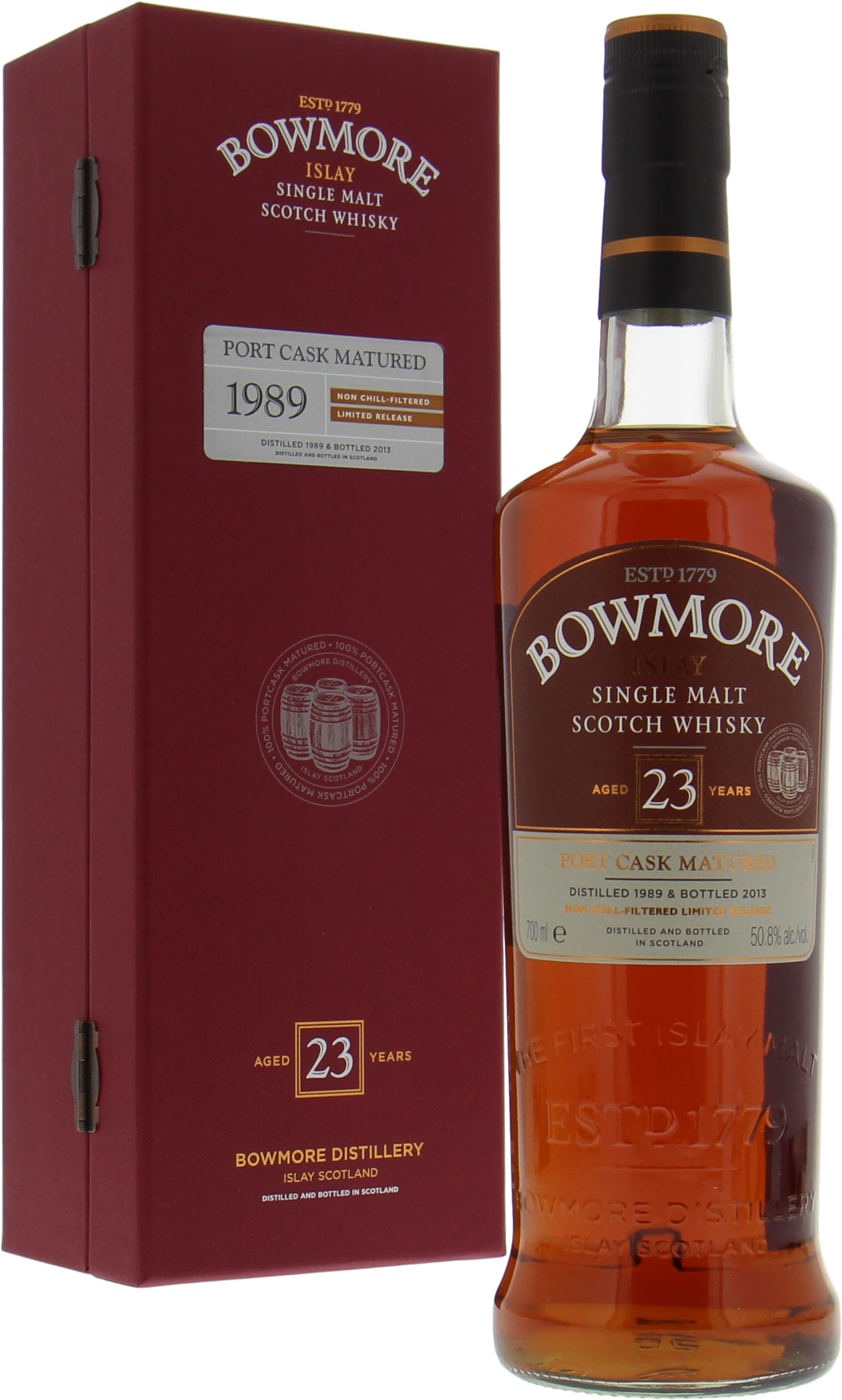 Bowmore - 23 Years Old Port Cask Matured 50.8% 1989 In Original Box