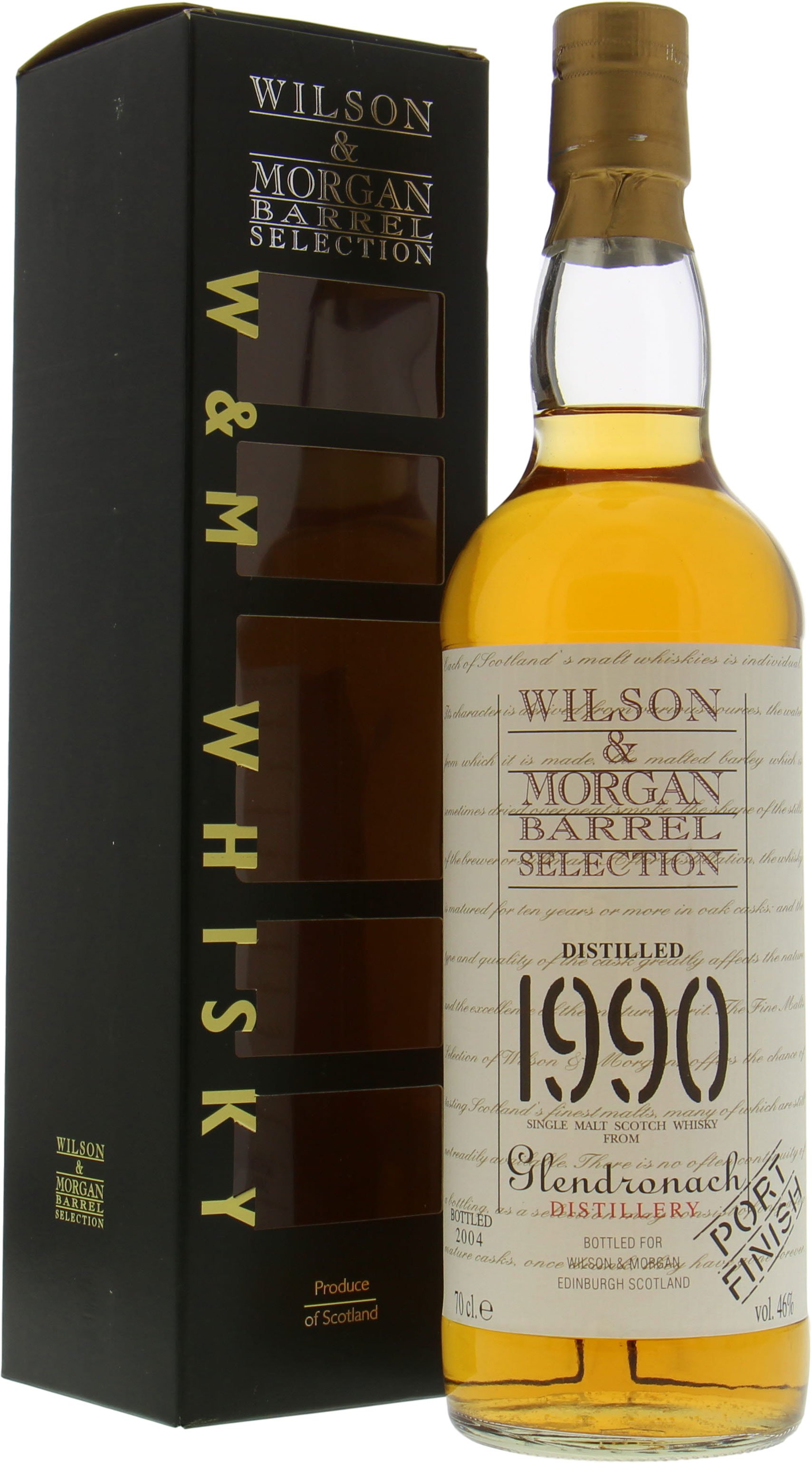 Glendronach - 14 Years Old Wilson & Morgan Barrel Selection 46% 1990 In Original Box