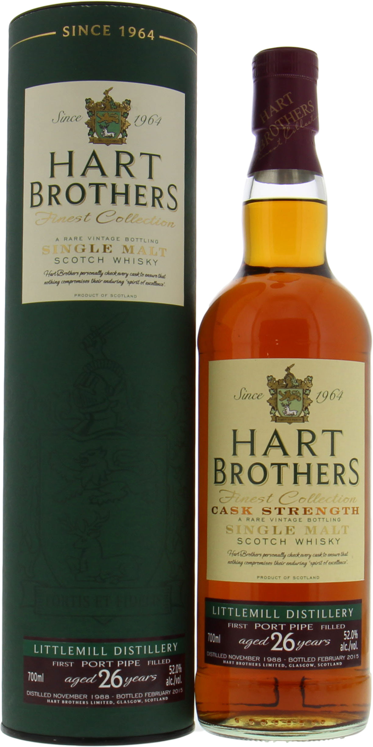 Littlemill - 26 Years Old Hart Brothers Cask Strength 52% 1988