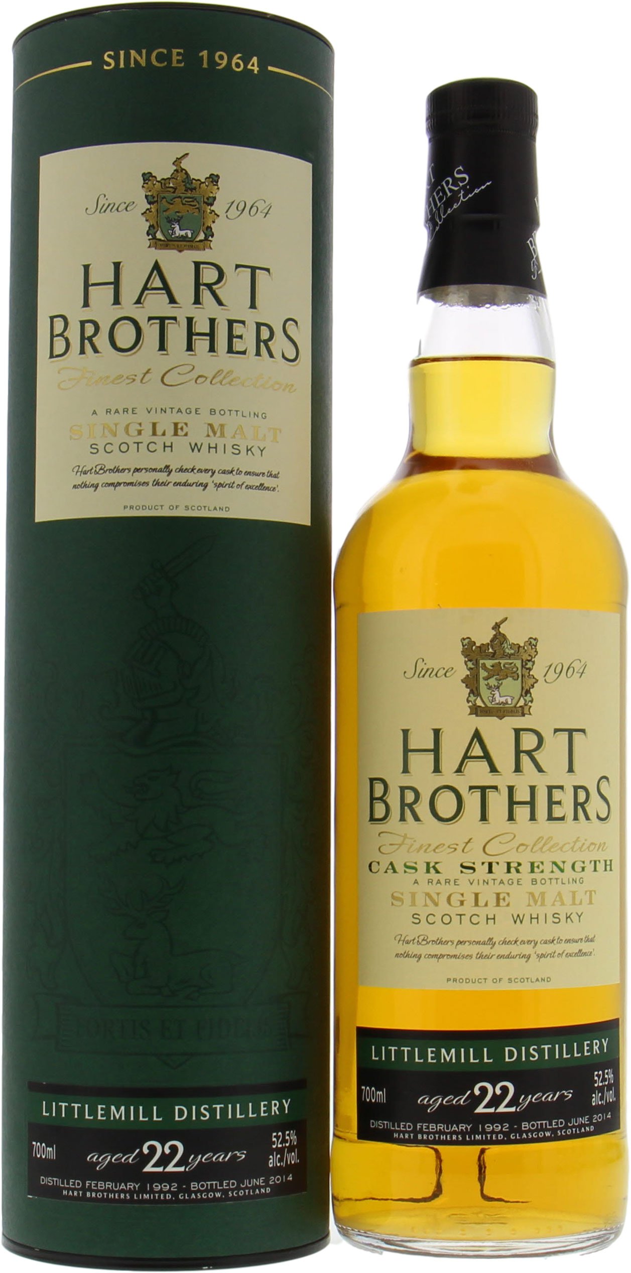 Littlemill - 22 Years Old Hart Brothers Cask Strength 52.5% 1992 In Original Container