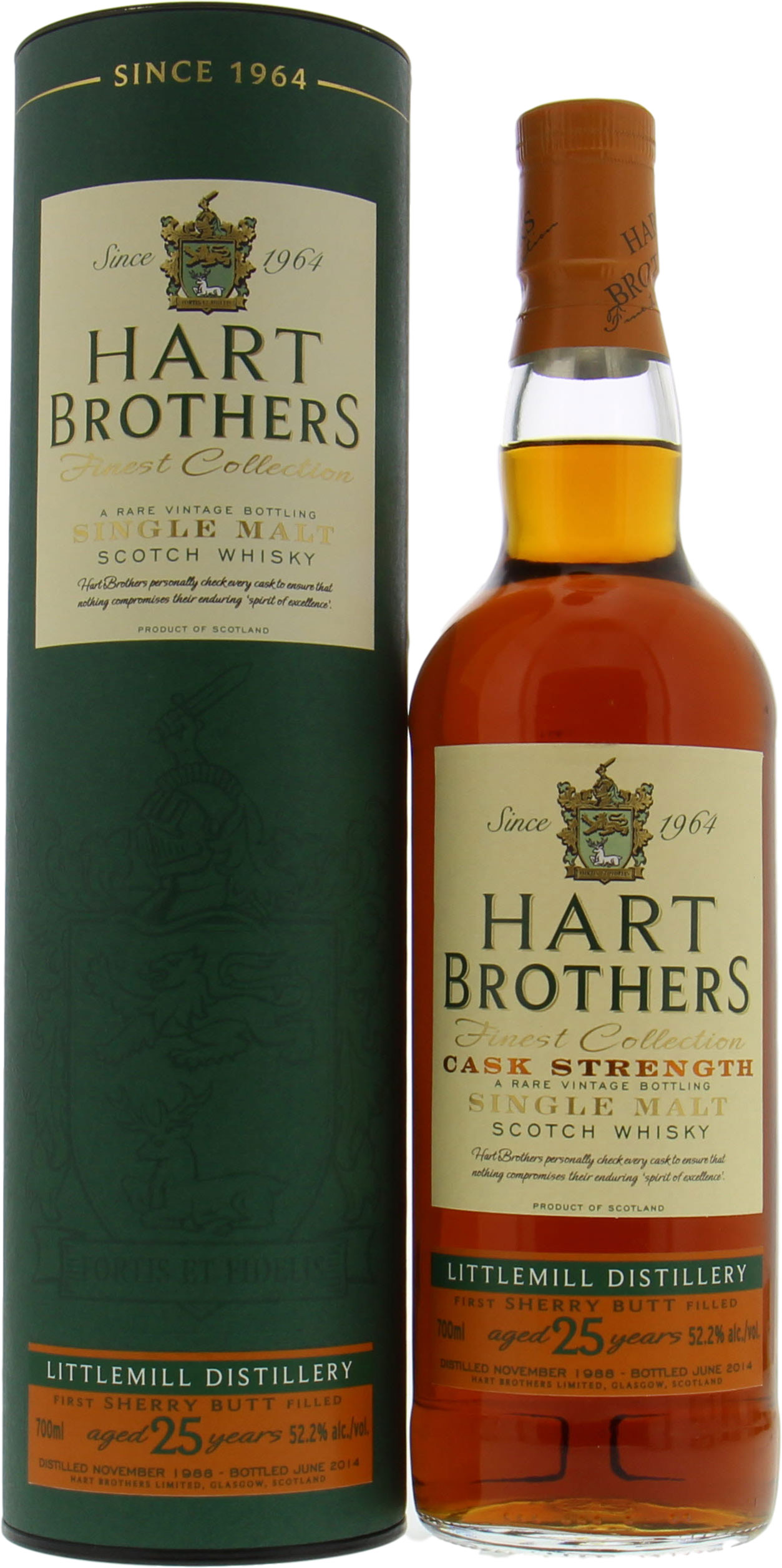 Littlemill - 25 Years Old Hart Brothers 52.2% 1988 In Original Container