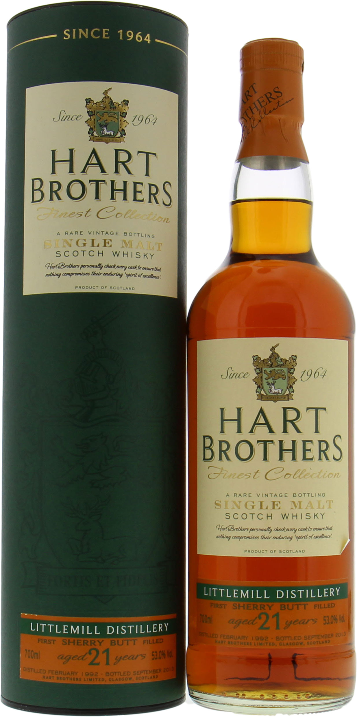 Littlemill - 21 Years Old Hart Brothers Finest Collection Cask 601 53% 1992 In Original Container