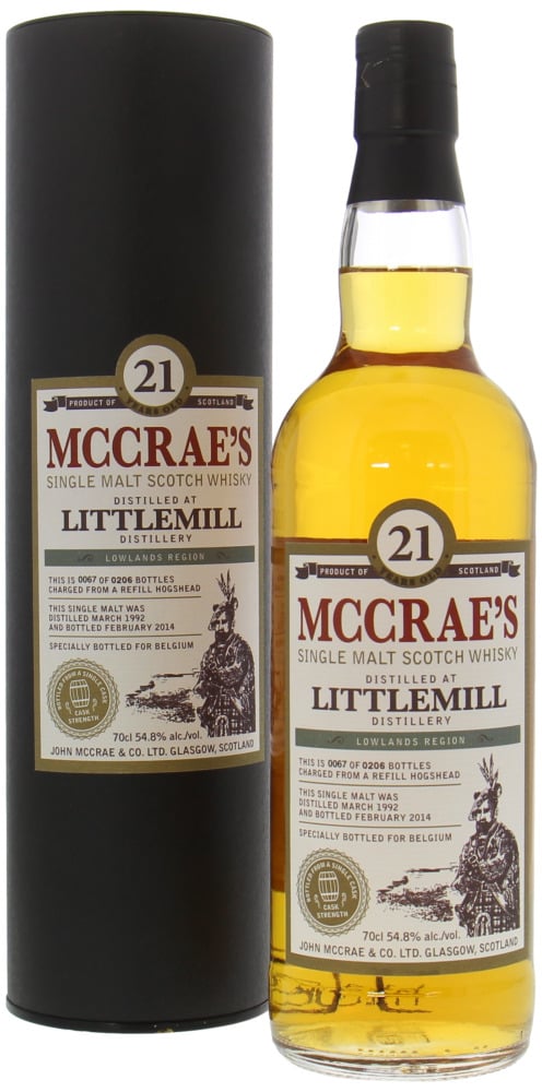 Littlemill - 21 Years Old McCrae's 54.8% 1992 In Original Container