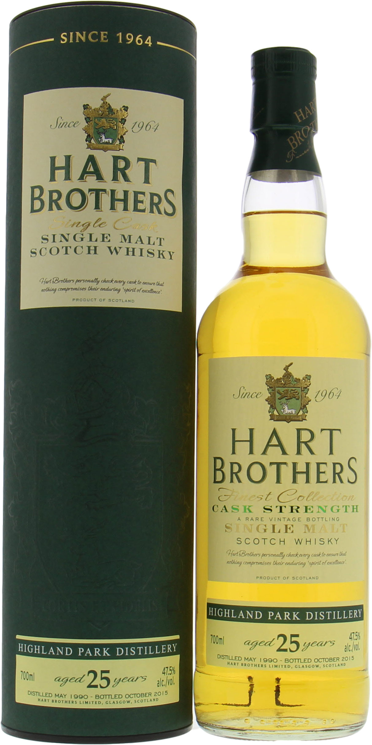 Highland Park - 25 Years Old Hart Brothers Cask Strength 47.5% 1990 In Original Container