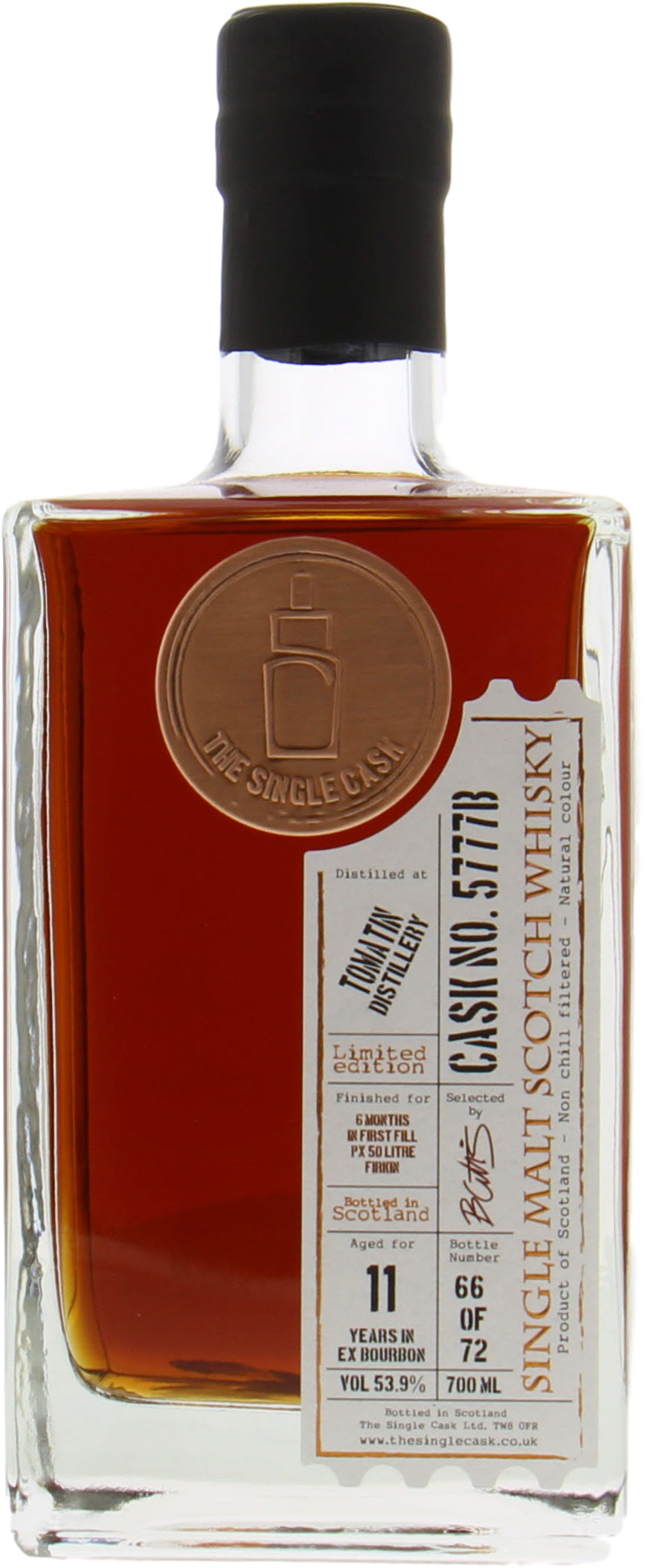 Tomatin - 11 Years Old The Single Cask 5777B 53.9% NV Perfect