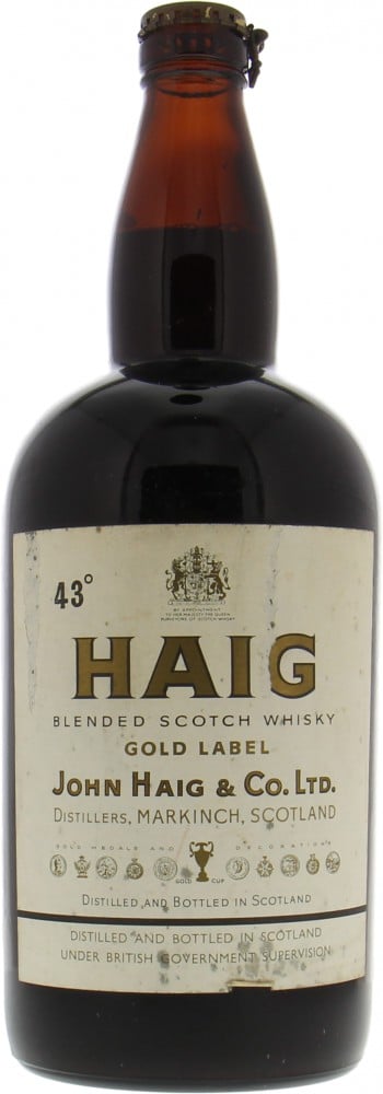 John Haig & Co. Ltd. - Haig Blended Scotch Whisky Cream Label Spring Cap 43% 1960s Perfect