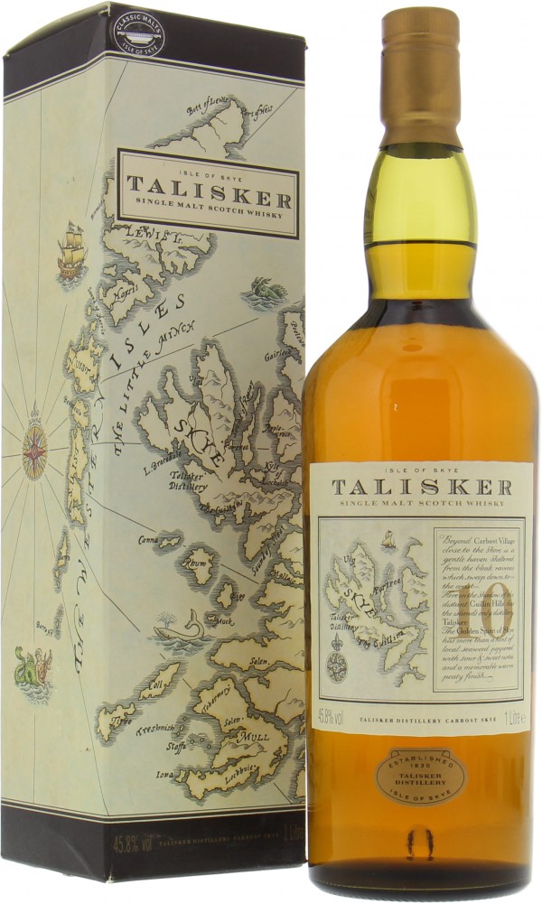 Talisker - 10 Years Old Pre Classic Malts Map Label 45.8% NV In Original Box