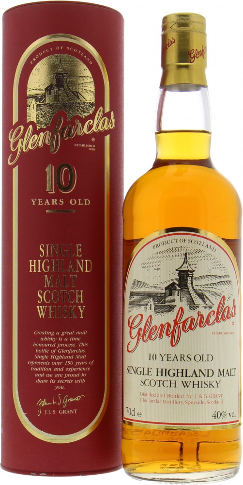 Glenfarclas - 10 Years Old white label golden capsule 40% NV In Original Container