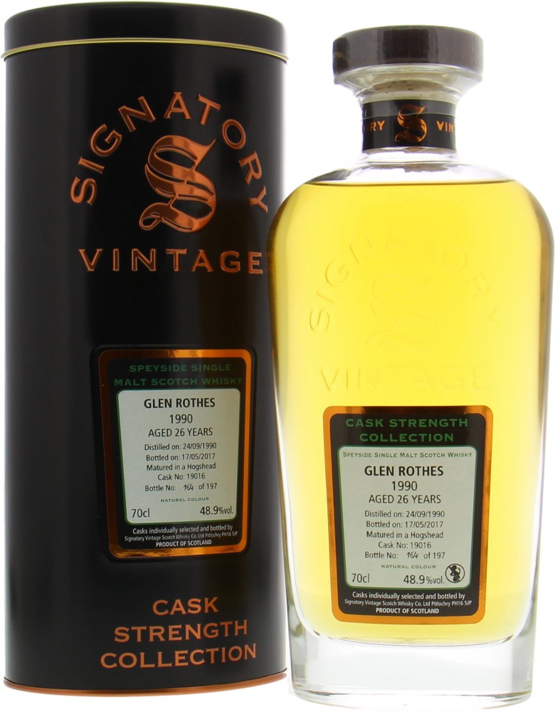 Glenrothes - 26 Years Old Signatory Cask Strength Collection Cask 19016 48.9% 1990 In Original Container