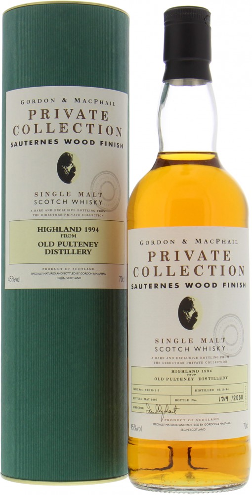 Old Pulteney - 12 Years Old Gordon & MacPhail  Private Collection Cask 06/125 1-5 45% 1994 10010