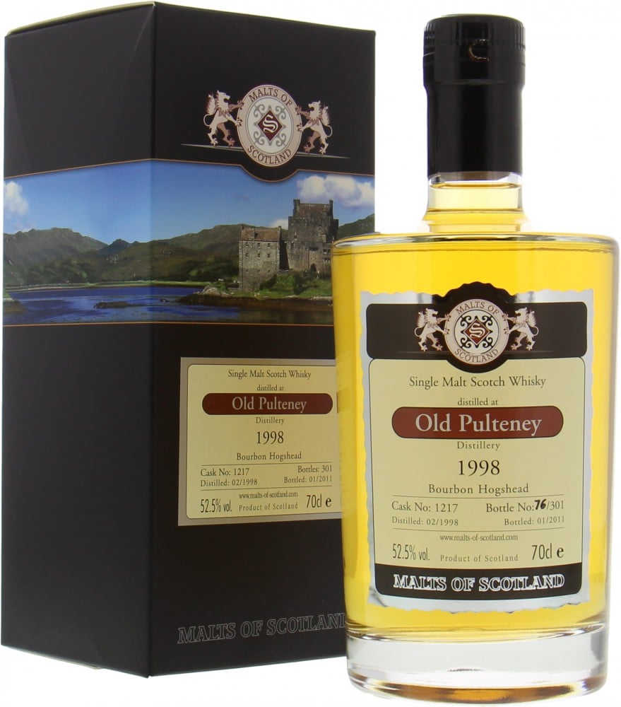 Old Pulteney - 1998 Malts of Scotland Cask 1217 52.5% 1998 In Original Box 10010