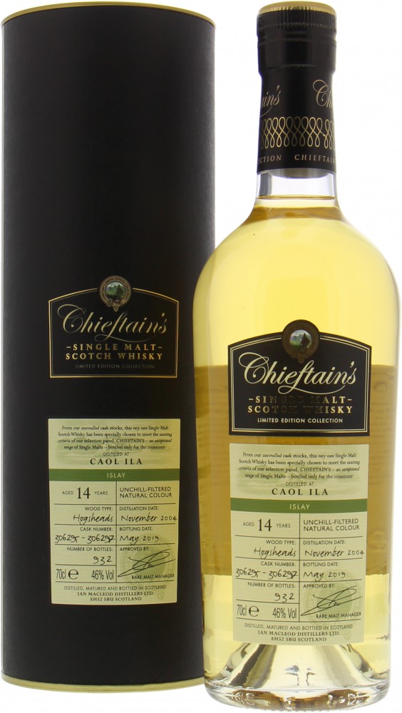 Caol Ila - 14 Years Old Chieftain's Cask 306295 and 306297 46% 2004
