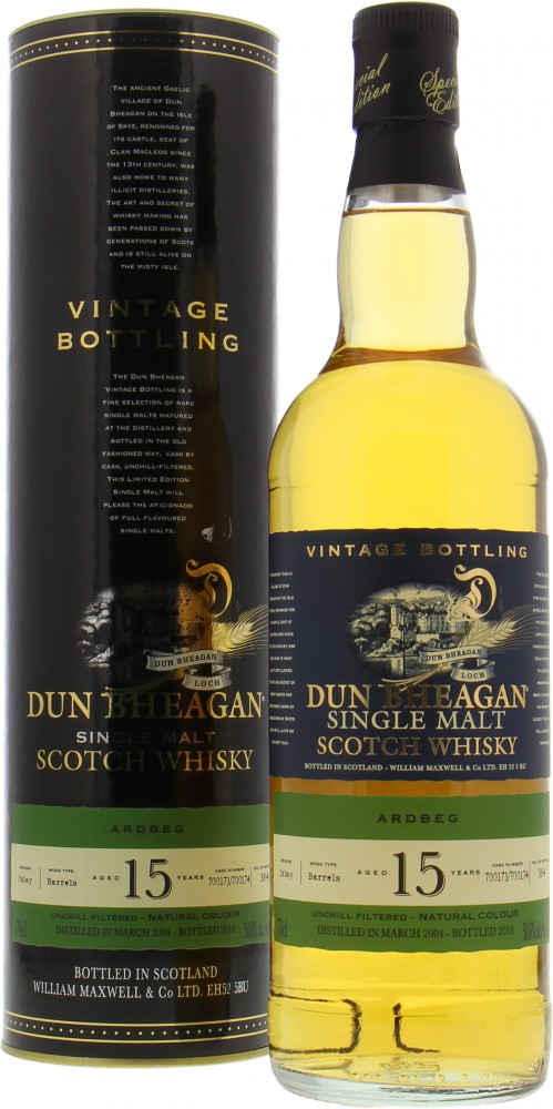 Ardbeg - 15 Years Old Dun Bheagan Cask 700173 and 700174 58.6% 2004 In Original Container