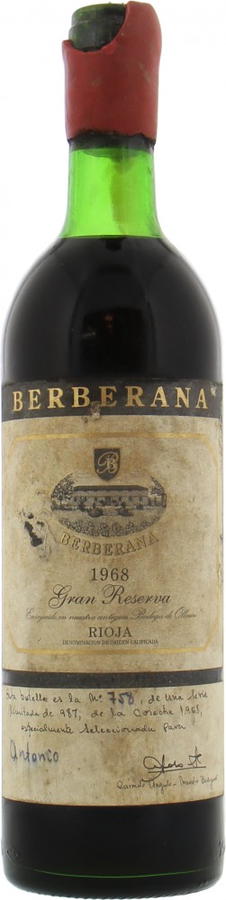 Bodegas Berberana - Rioja Gran Reserva 1968 Wax capsule damaged